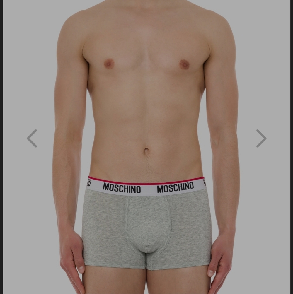 MOSCHINO MEN'S LOGO Band Gray BOXER BRIEFS Xs Eu Size NEW